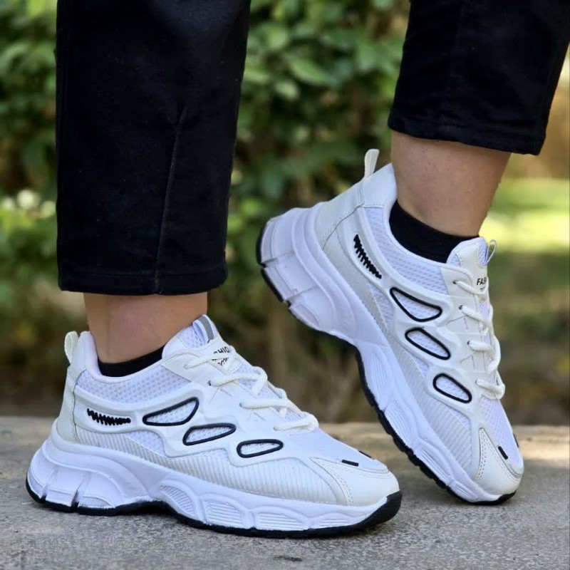 حراج باورنکردنی  کفش کتونی اسپرت دخترانه و زنانه رنگ سفید بسیار شیک و زیبا  با ارسال رایگان