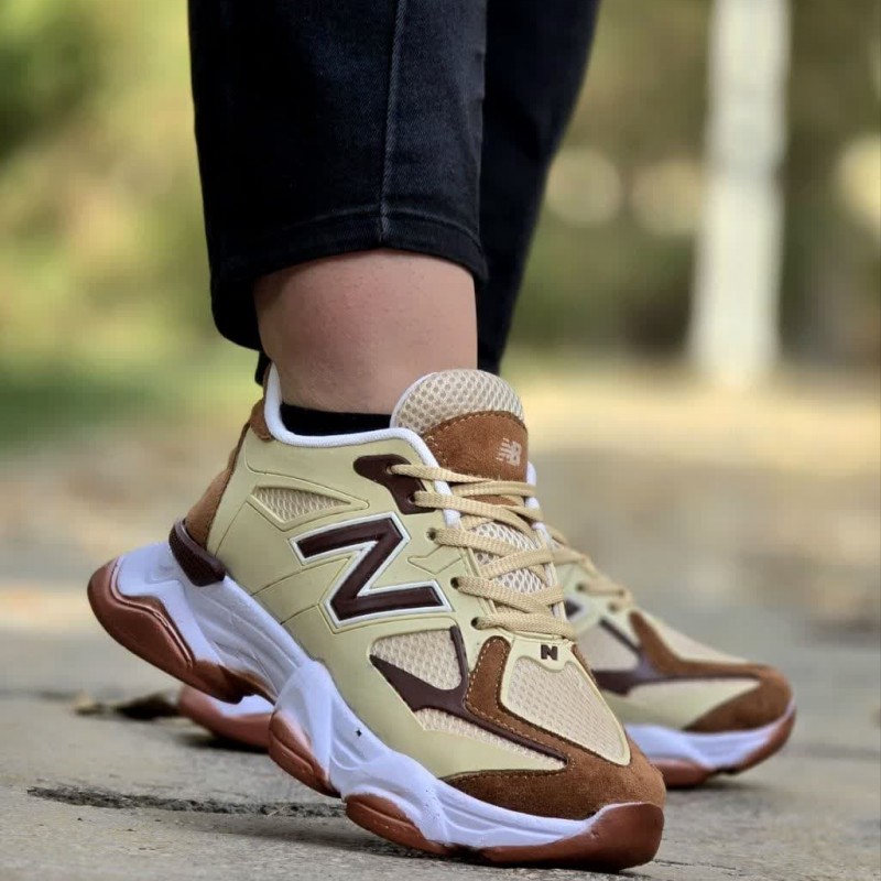 آفر جذاب کفش اسپرت مدل نیوبالانس  رنگ کرم قهوه ای بسیار زیبا و شیک  با کیفیت بالا و زیره پیو با ارسال رایگان