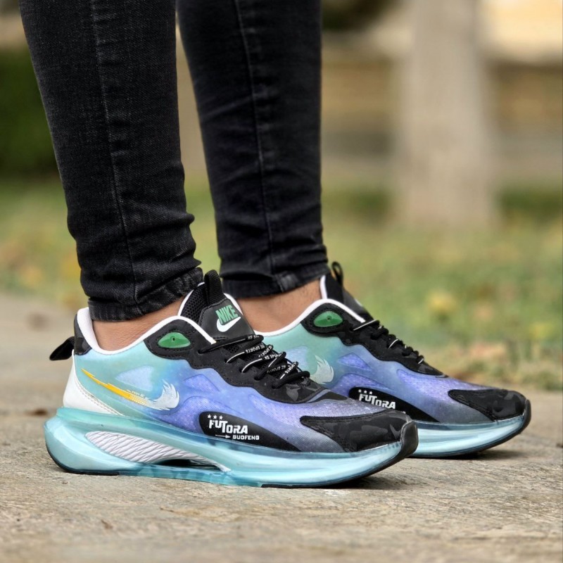 بمب تخفیف کفش کتونی اسپرت مردانه و پسرانه مدل نایک زیره کپسولی رنگ سبز آبی یه کار فوق العاده جذاب و مناسب برای افراد شیک پوش با ارسال رایگان