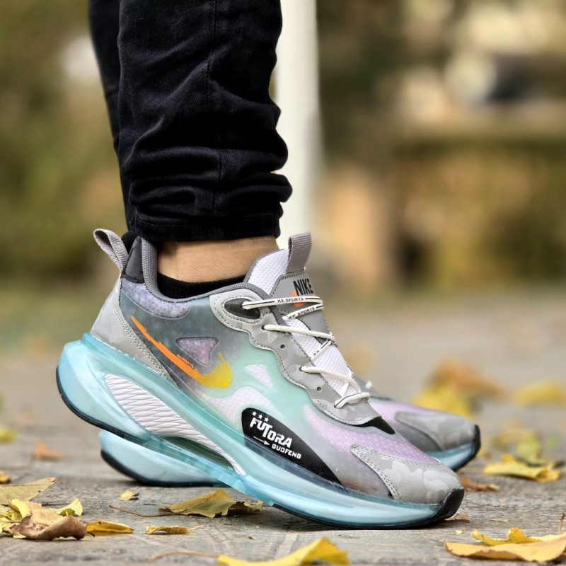 بمب تخفیف این هفته کفش کتونی اسپرا مردانه و پسرانه مدل نایک زیره کپسولی رنگ طوسی آبی یه کار فوق العاده با کیفیت و بادوام با ارسال رایگان