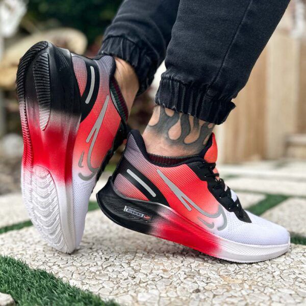 تخفیف فوق العاده کفش کتونی اسپرت مردانه و پسرانه مدل نایک رنگ سفید قرمز بی نهایت زیبا و خوشپا با ارسال رایگان