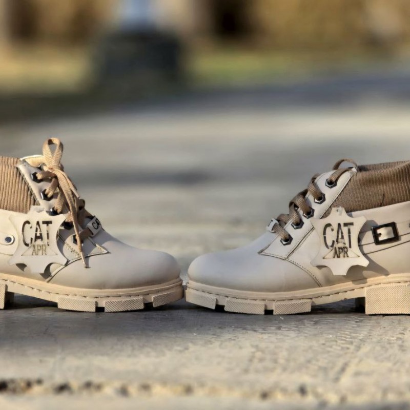 فروش باورنکردنی نیم بوت طبی  بچگانه دخترانه رنگ کرم زیره پیو دور دوخت فوق العاده شیک با ارسال رایگان