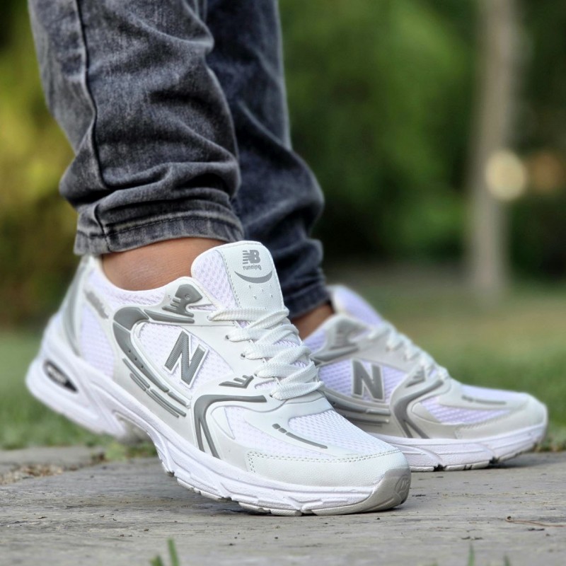 فرووووش کفش کتونی اسپرت مردانه و پسرانه مدل نیوبالانس 530 جدید و کاربردی رنگ سفید طوسی با ارسال رایگان