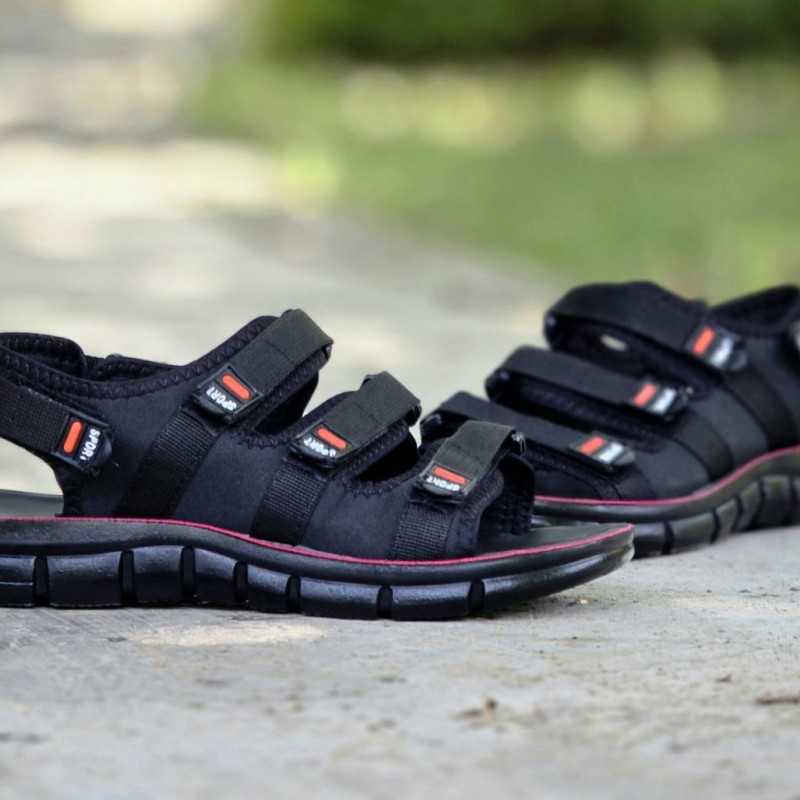 حراج تابستانه  صندل چسبی طبی مردانه نرم و سبک رنگ مشکی با ارسال رایگان