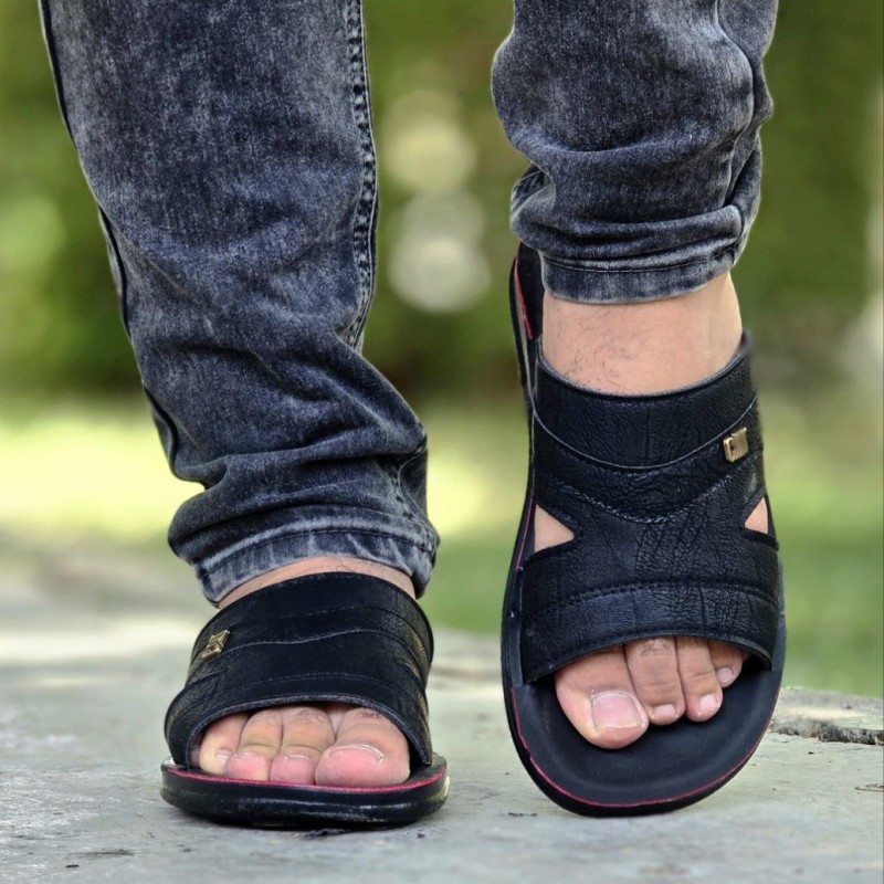 حراجییییی دمپایی صندل صد در صد طبی مردانه شیک و کاربردی رنگ مشکی با ارسال رایگان