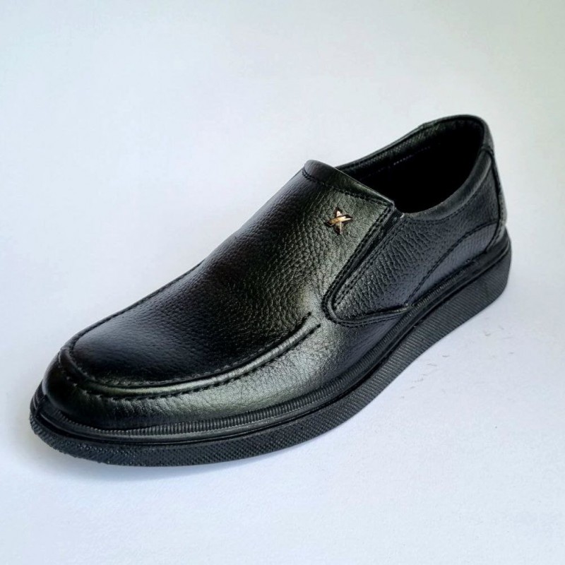 فروش فوق العاده کفش اداری مجلسی مردانه چرم طبیعی تبریز راحت و بادوام رنگ مشکی با ارسال رایگان