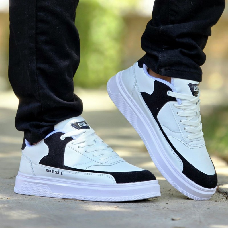 فروش ویژه کفش کتونی اسپرت  ونس مردانه مدل دیزل Diesel  بادوام و خاص رنگ سفید مشکی با ارسال رایگان