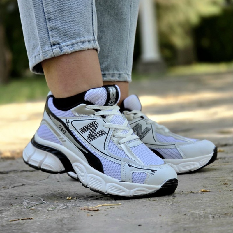 فروش بمب کفش اسپرت زنانه دخترانه مدل نیوبالانس 740 زیبا و خاص رنگ سفید مشکی  با ارسال رایگان