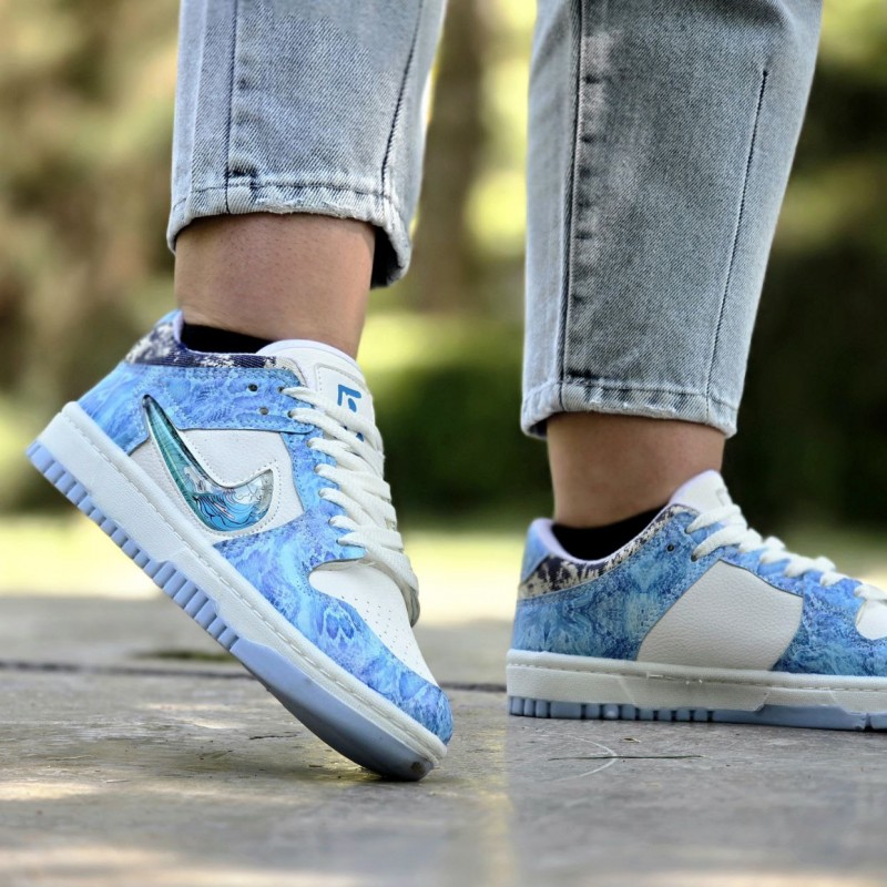 حراج کفش کتونی اسپرت نایک دراگون  زنانه و مردانه   جذاااااب رنگ آبی سفید باارسال رایگان