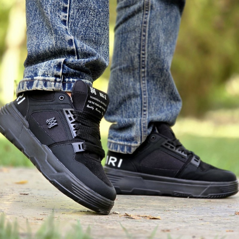 حراج واقعی  کفش کتونی اسپرت  Amiri (امیری) مردانه پسرانه سبک و راحت رنگ مشکی تمام با ارسال رایگان