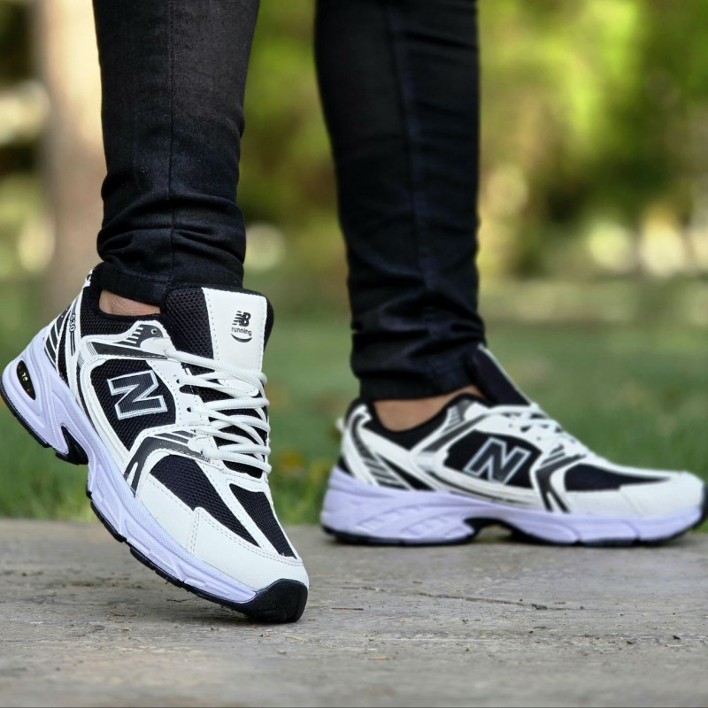 حراج خاص کفش ست اسپرت مردانه زنانه مدل نیوبالانس 530 شیک و سبک رنگ سفید مشکی با ارسال رایگان