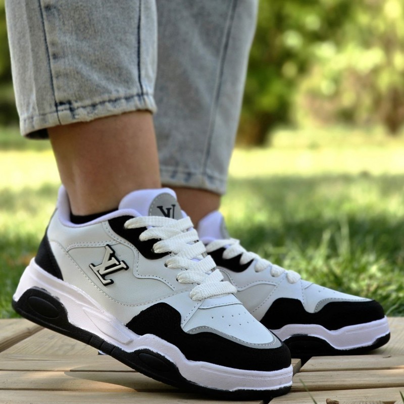 فروش بی نظیر  کفش کتونی اسپرت ونس زنانه دخترانه مدل لویی ویلتون رنگ سفید مشکی  باارسال رایگان