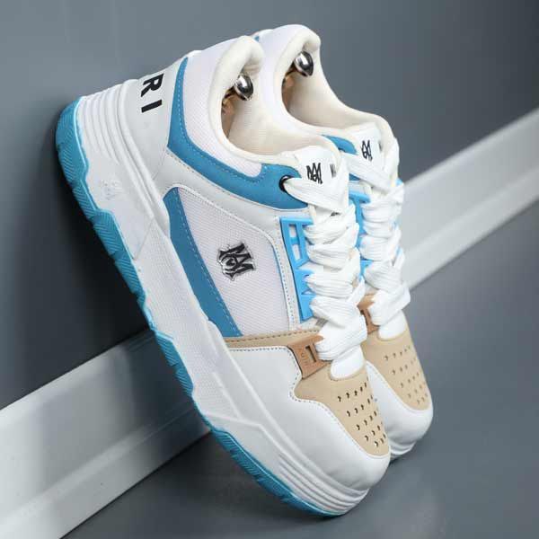 تخفیف استثنایی کفش کتونی اسپرت  Amiri (امیری) مردانه پسرانه مدرن و خوشپا  رنگ سفید ابی کرم  با ارسال رایگان