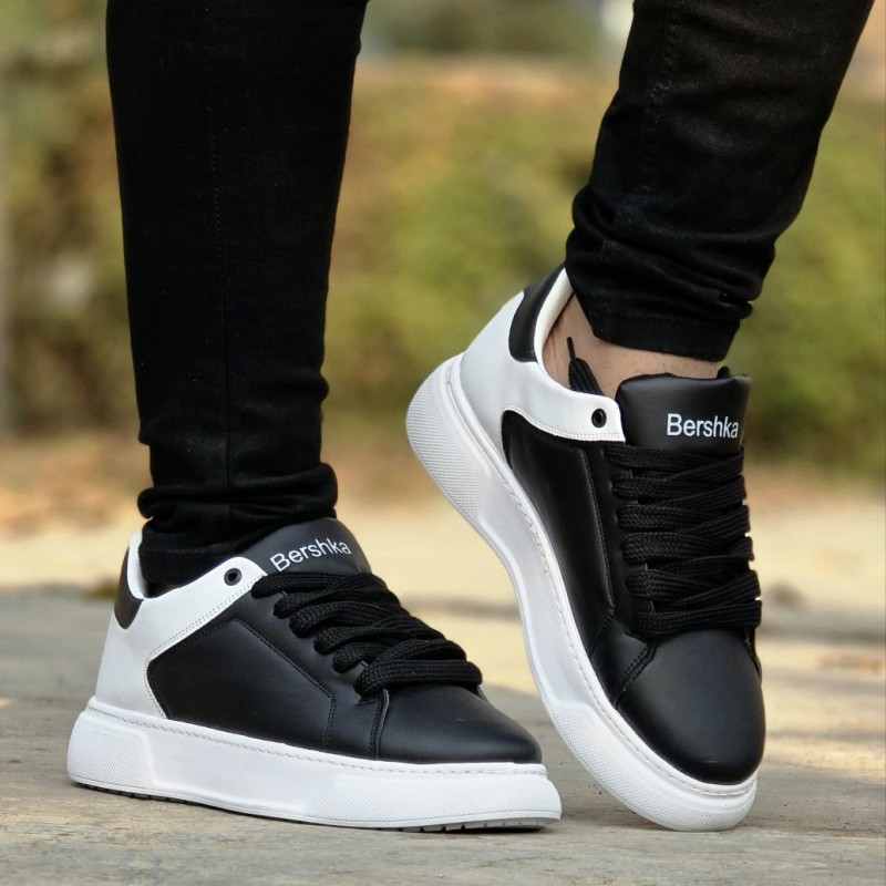 تخفیف عالی کفش کتونی اسپرت  مردانه مدل  Bershka شیک و جذاب رنگ مشکی سفید با ارسال رایگان