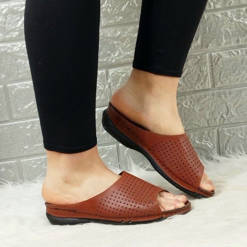 تخفیف ویژه ترب دمپایی صندل زنانه دخترانه راحتی طبی دوردوخت رویه بسته عسلی  با ارسال رایگان