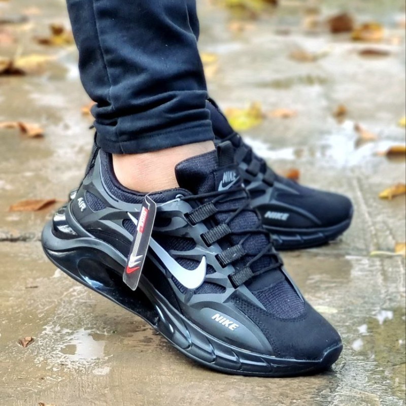 کفش مردانه پسرانه کتونی اسپرت نایک زیره کپسولی شیک مشکی نایک طوسی با ارسال رایگان