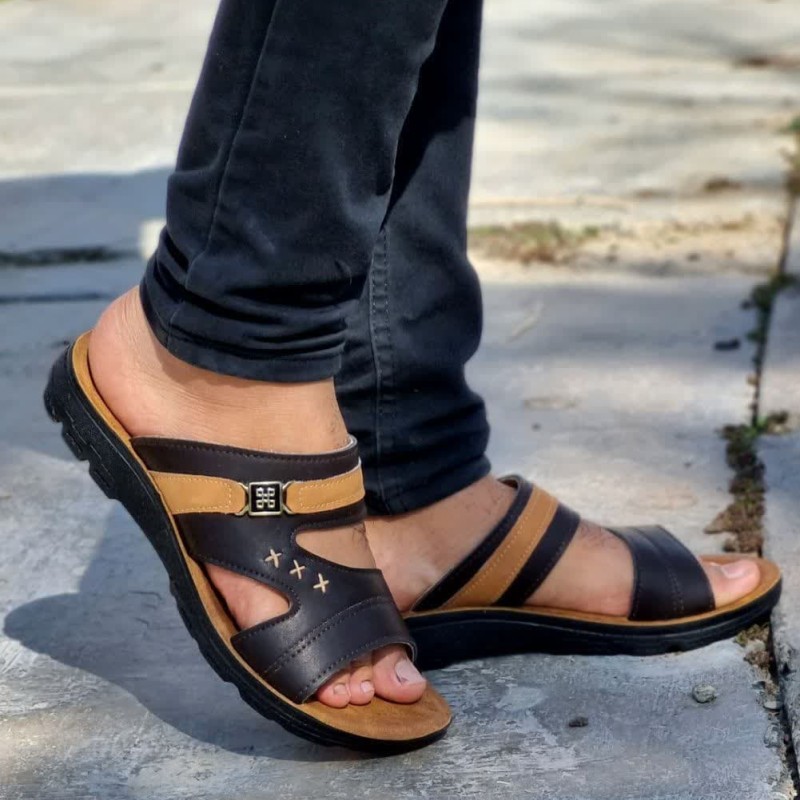 حراج تابستانه در ترب دمپایی صندل مردانه پسرانه  تزریق مستقیم  طبی مشکی قهوه ایی  با ارسال رایگان