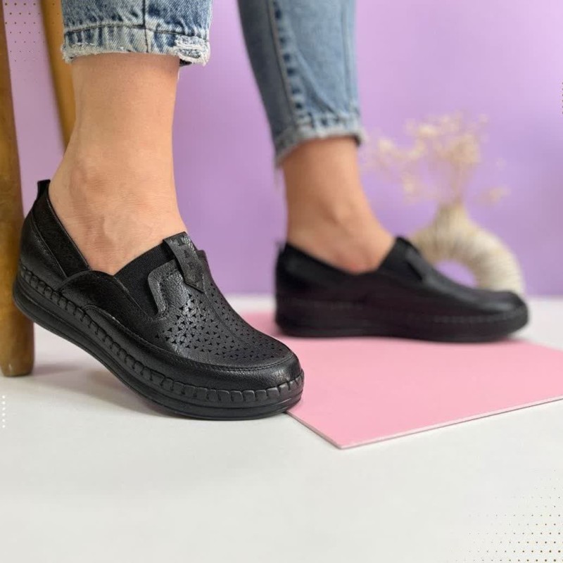 فروش ویژه کفش طبی راحتی اداری زنانه  فوق العاده سبک و راحت مشکی با ارسال رایگان