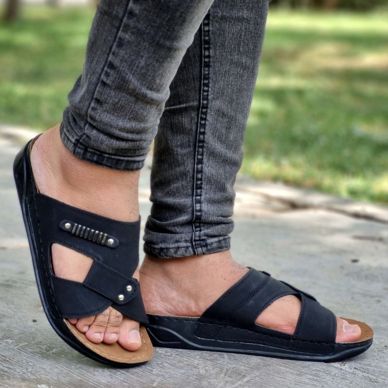 فروووش ویژه تابستانه  دمپایی صندل مردانه پسرانه صددرصد طبی راحت و سبک رنگ مشکی  با ارسال رایگان