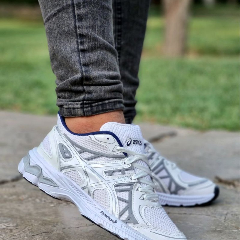 حراج باورنکردنی کفش اسپرت  مردانه و پسرانه مدل اسیکس زیره  پیو طبی راحت رنگ سفید شیک و زیبا  ارسال رایگان