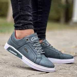 فروش جذاب کفش اسپرت  ونس مردانه پسرانه مدل کلارک  پاخور عالی رنگ طوسی با ارسال رایگان