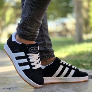 فروش فوق العاده کفش کتونی اسپرت مردانه و پسرانه مدل کامپوس رنگ مشکی بسیار زیبا و با کیفیت با ارسال رایگان