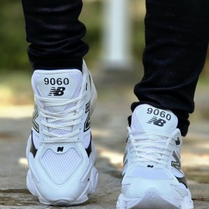 حرااااااجی کفش کتونی اسپرت مردانه و پسرانه مدل نیوبالانس 9060 شیک و به روز رنگ سفید سبز با ارسال رایگان