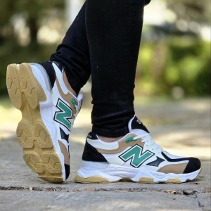 حرااج ویژه  کفش کتونی اسپرت مردانه و پسرانه مدل نیوبالانس 9060 مقاوم و خاص  رنگ سفید کرم با ارسال رایگان