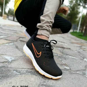 کفش اسپرت  کتونی مردانه نایک  قابل شستشو زیره تزریق مشکی زرد خرید اینترنتی کفش فروشگاه شونیک اصفهان