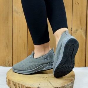 خرید اینترنتی کفش کتونی اسپرت زنانه دخترانه مدل پیاده روی جورابی طوسی فروشگاه شونیک اصفهان