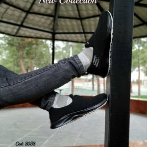 خرید اینترنتی کفش اسپرت  کتونی پیاده روی  مردانه تنتاک قابل شستشو  مشکی تمام فروشگاه کفش شونیک اصفهان