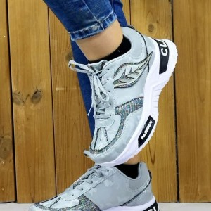 کتونی دلبر دخترونه  یه کفش خاص جیگر خوشمل به رنگ طوسی  ارسال رایگان کد4558