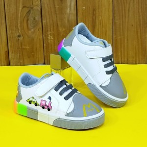 کفش  بچگانه دخترانه  ونس مدل لوکوموتیو زیره پیو سفید طوسی خوش پا و جدید  با ارسال رایگان