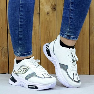 کتونی دلبر دخترونه  یه کفش خاص مدل شیک برگی به رنگ سفید  ارسال رایگان کد4556