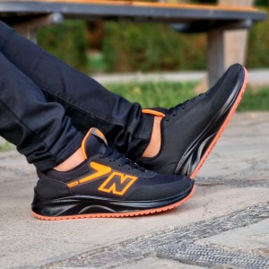 کفش اسپرت  مردانه پسرانه مدل نیوبالانس  رنگ طوسی نارنجی با ارسال رایگان کد 3622