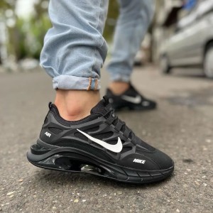 کفش کتونی اسپرت مردانه و پسرانه نایک  زیره کپسولی مشکی نایک سفید بااراسال رایگان