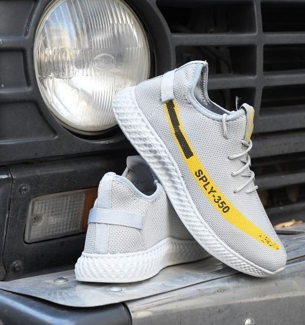 فروش  خاص ست کفش اسپرت بافت مردانه و زنانه سبک و راحت  رنگ  طوسی زرد  باارسال رایگان