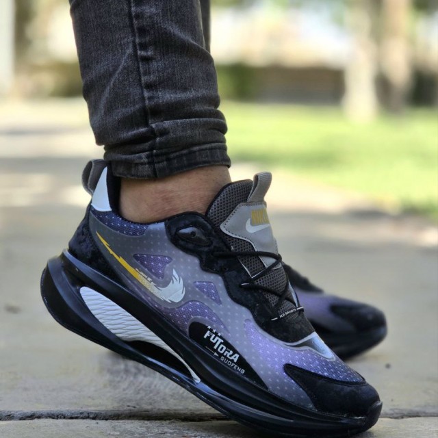 فروش ویژه کفش اسپرت  مردانه و پسرانه  مدل نایک زیره کپسولی زیبا و راحت  و خاص رنگ مشکی طوسی یاسی  با ارسال رایگان