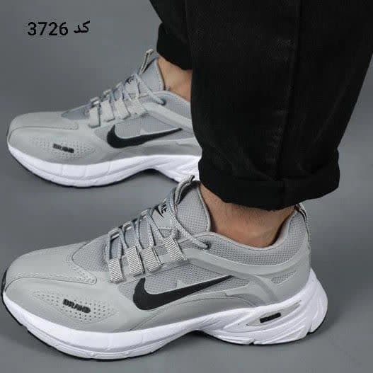 حراج باورنکردنی کفش کتونی اسپرت مردانه پسرانه مدل نایک خاص و پرفروش  رنگ طوسی نایک مشکی باارسال رایگان کد3726