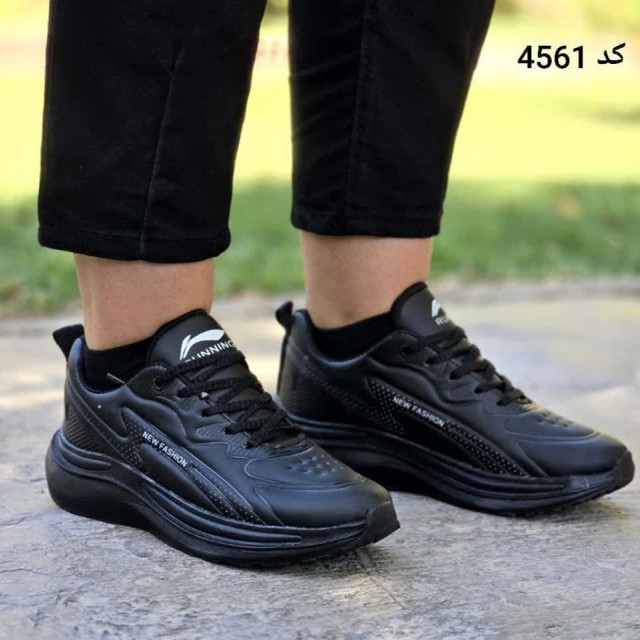 فروش فوق العاده کفش کتونی اسپرت زنانه دخترانه مدل فشیون  شیک و خاص  رنگ مشکی تمام  با ارسال رایگان  کد 4561