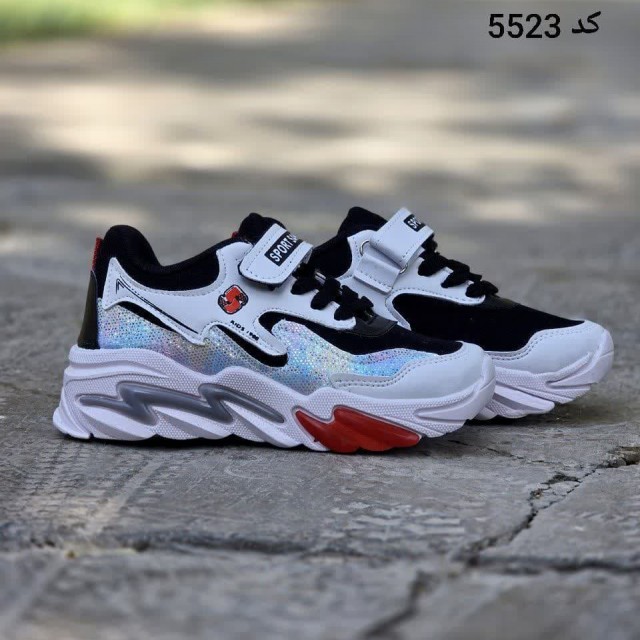 فروش جذاب  کفش اسپرت بچگانه مدل S ساحل زیبا و خوش پا رنگ سفید مشکی با ارسال رایگان کد 5523
