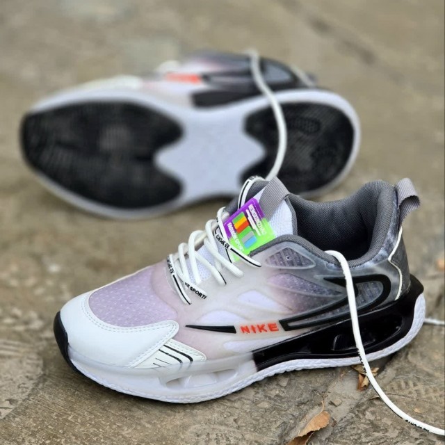 فروش فوق العاده کفش اسپرت  مردانه و پسرانه  مدل نایک زیره کپسولی جدید و پرطرفدار رنگ سفید یاسی مشکی  با ارسال رایگان