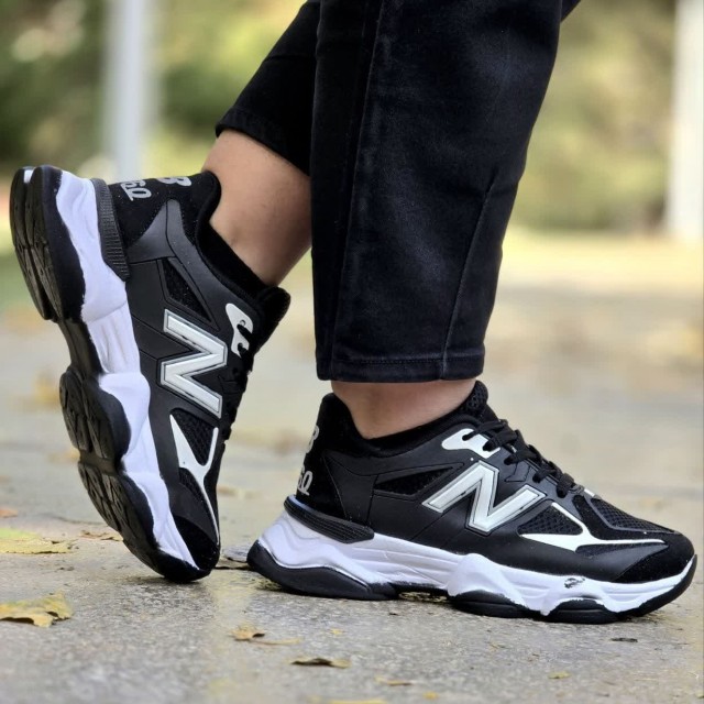 حراج باورنکردنی کفش کتونی اسپرت زنانه دخترانه مدل نیوبالانس 9060 شیک و زیبا رنگ مشکی سفید با ارسال رایگان