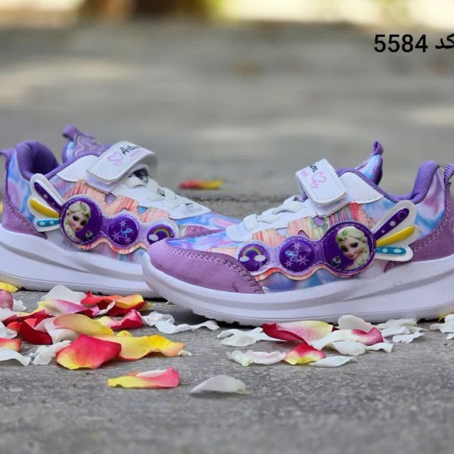 فروش جذاب کفش اسپرت بچگانه مدل ارتام فوق‌العاده بادوام و تضمینی رنگ سفید بنفش باارسال رایگان کد 5584