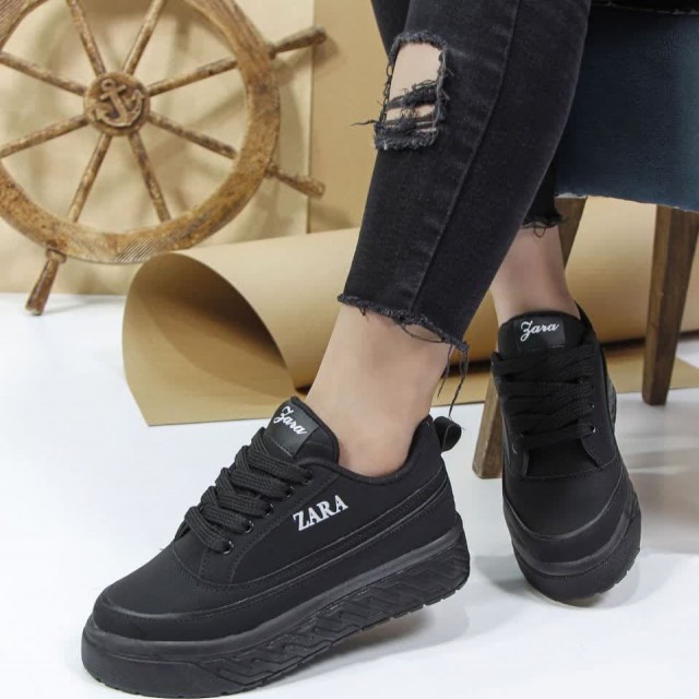 حراج باور نکردنی  کفش کتونی اسپرت ونس زنانه دخترانه مدل زارا  پاخور نرم و عالی رنگ مشکی  باارسال رایگان