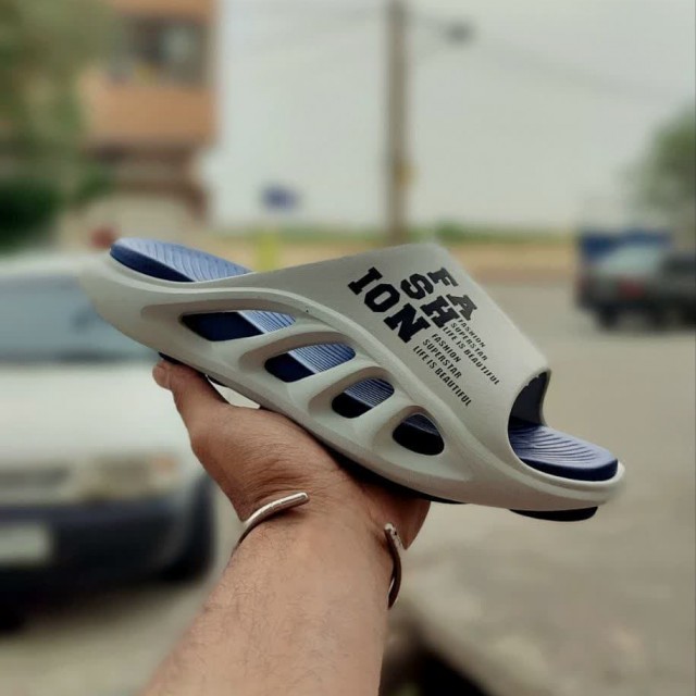 حراج محدود دمپایی مردانه  مدل امازون نرم و راحت رنگ طوسی ابی  با ارسال رایگان