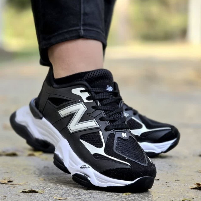 فروش بی نظیر کفش زنانه دخترانه مدل  نیوبالانس 9060 شیک و باکیفیت رنگ مشکی سفید با ارسال رایگان