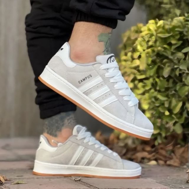 فروش واقعی کفش اسپرت ونس  مردانه پسرانه مدل کامپوس campus رنگ طوسی سفید باارسال رایگان