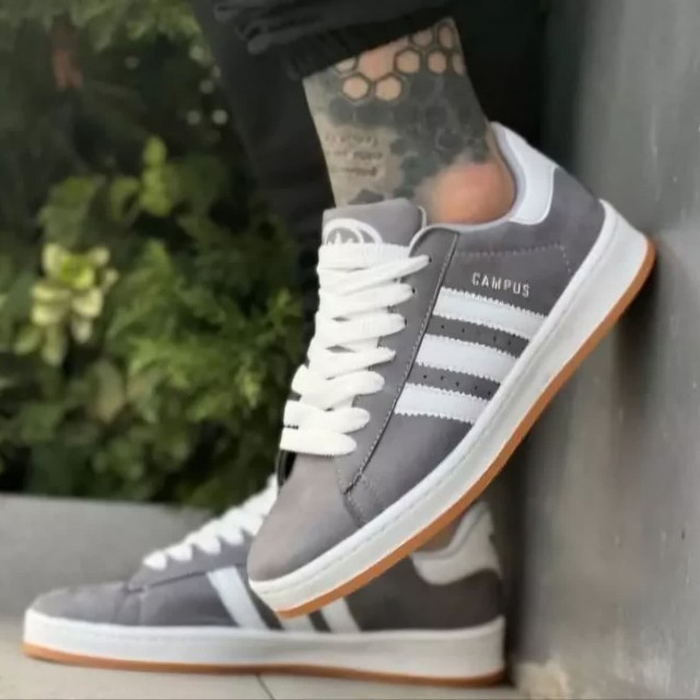 فروش ویژه کفش اسپرت ونس مردانه پسرانه مدل کامپوس  campus پرفروش رنگ طوسی سفید باارسال رایگان