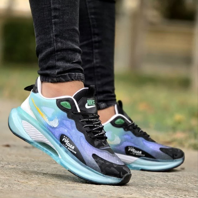 فروش فوق العاده کفش کتونی اسپرت مردانه پسرانه مدل نایک زیره کپسولی شیک و بادوام رنگ مشکی سبز یاسی باارسال رایگان